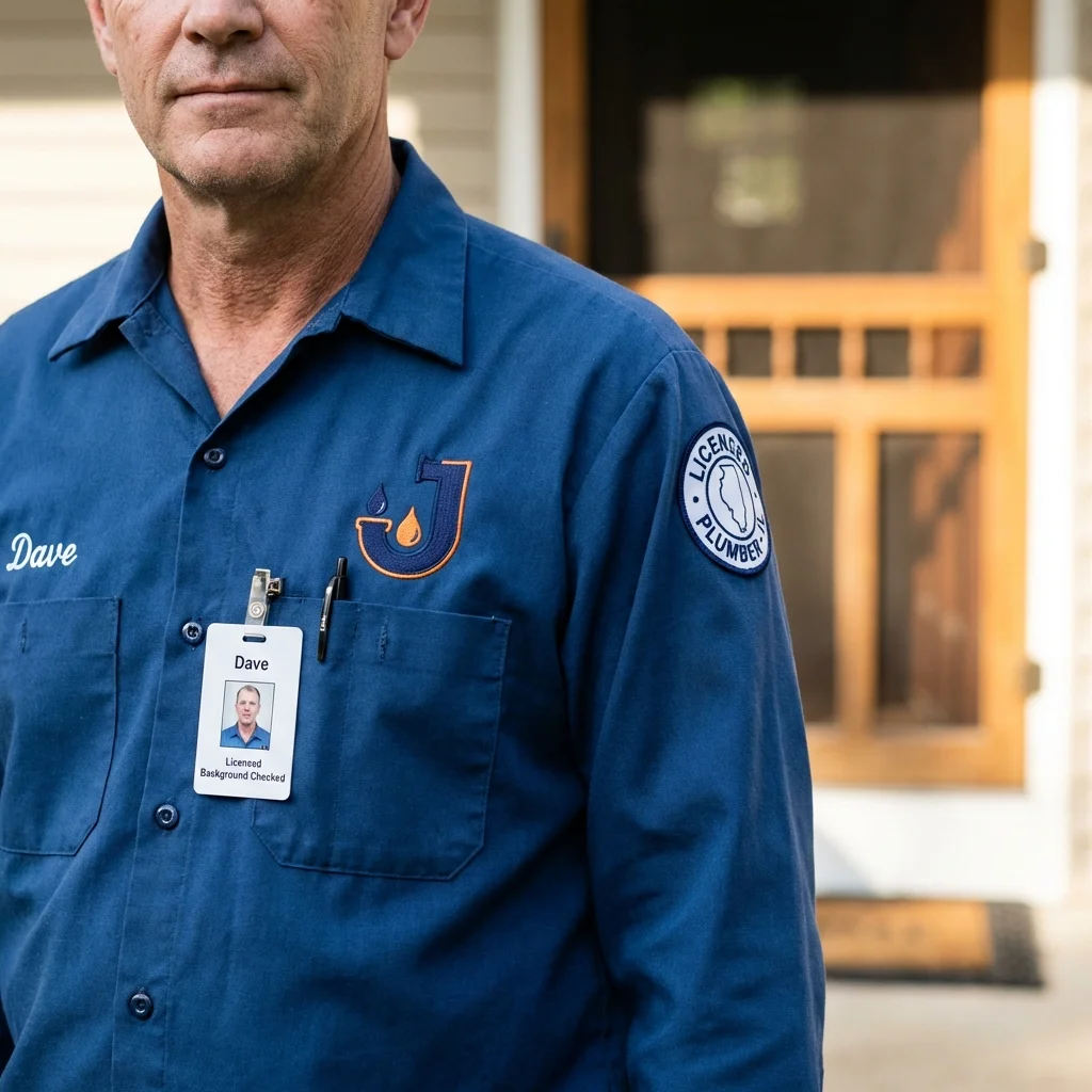 Licensed plumber showing ID badge in Princeton, KY