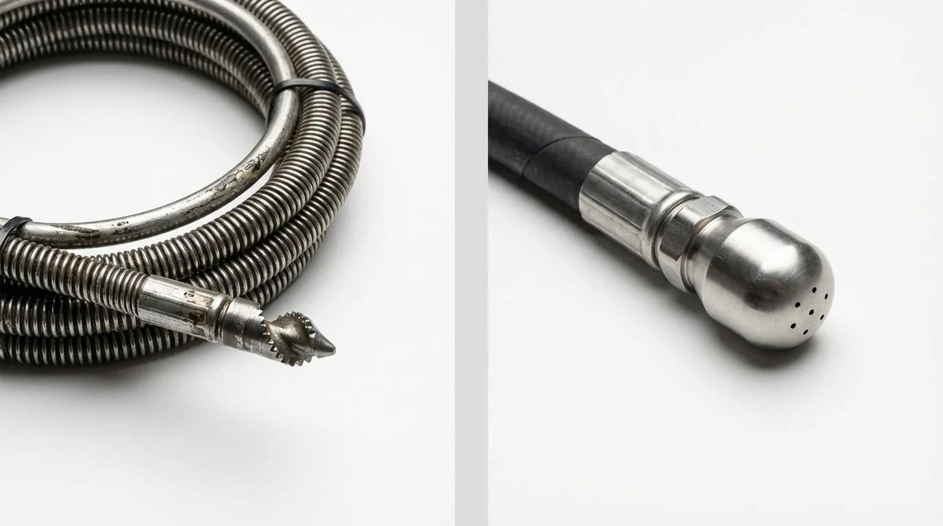 Drain snake cable and hydro jetting nozzle used for drain cleaning in Princeton, KY